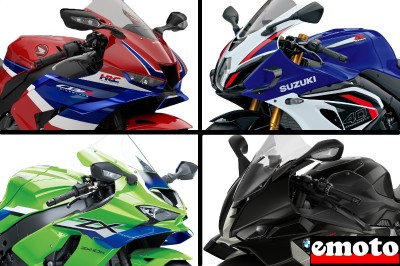 Comparatif 4 sportives 1000 cm3 : GSXR 1000, CBR 1000, ZX10R et S1000RR