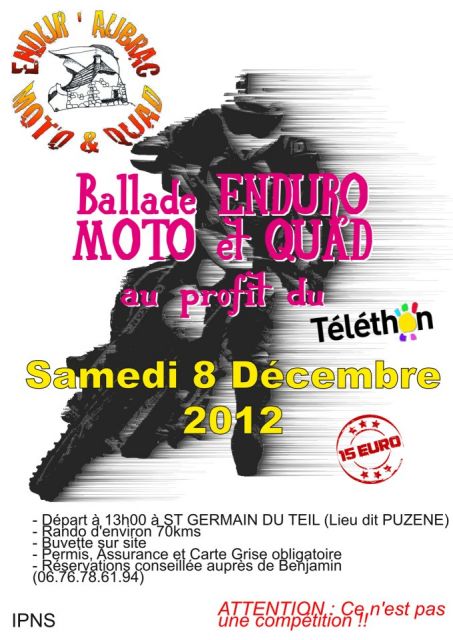 enduro moto quad pour le telethon 48