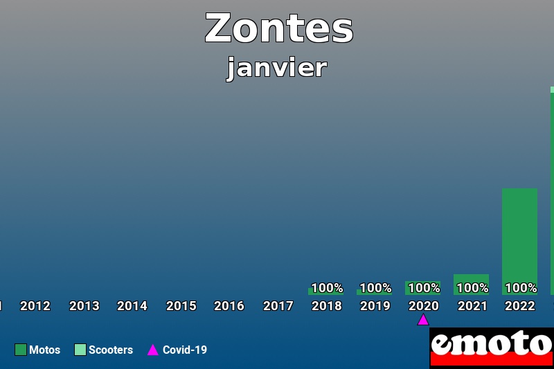 Répartition Motos Scooters Zontes en janvier 2024