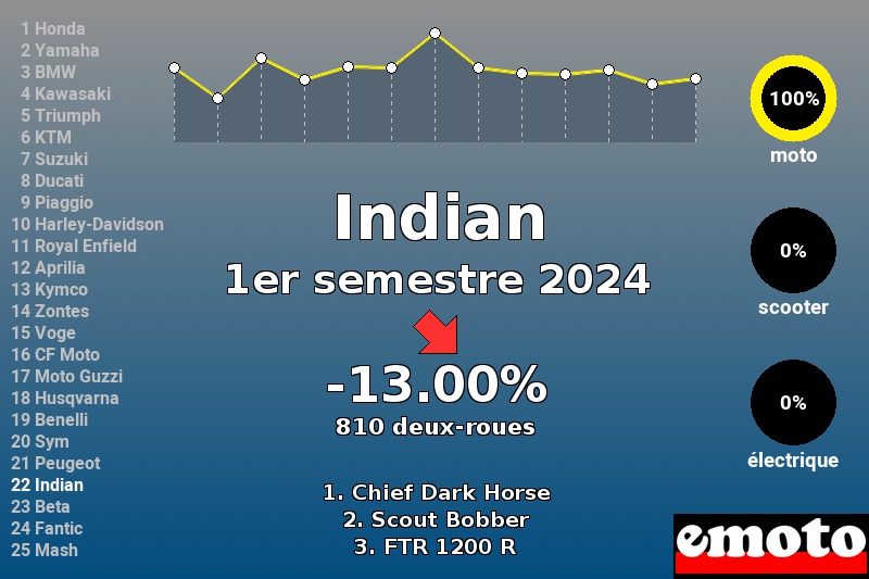 Immatriculations Indian en France au 1er semestre 2024