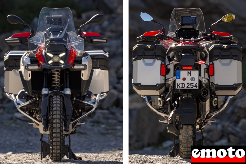 bmw r 1300 gs adventure avec la nouvelle bagagerie et des valises aux volumes proches