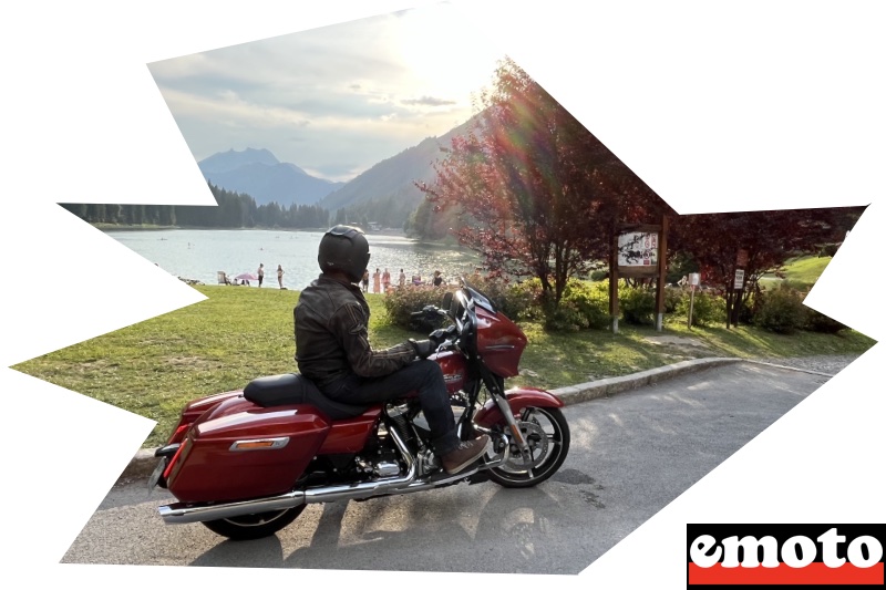 numero 1 harley davidson street glide 2024 au bord d un lac du chablais