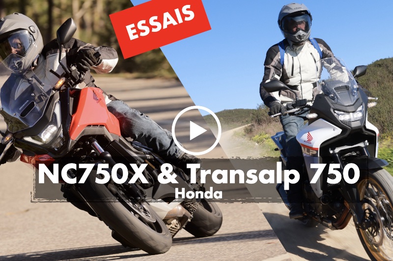 Essais vidéo Honda Transalp 750 et NC750X 2025, video essais honda transalp 750 2025 et nc750x 2025